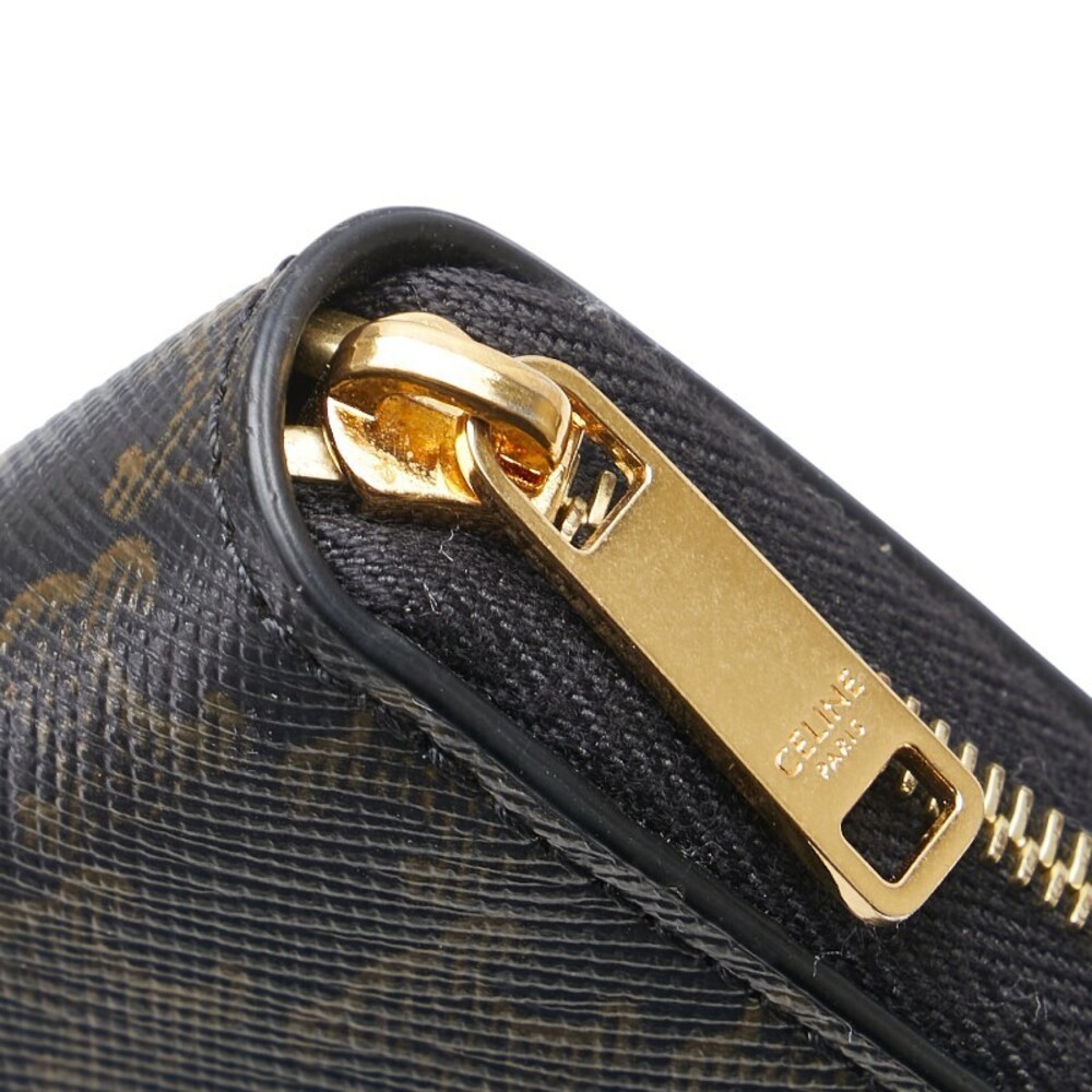 Celine Triomphe black wallet leather long zip round - Picture 4 of 8